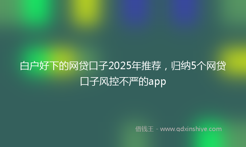 白户好下的网贷口子2025年推荐，归纳5个网贷口子风控不严的app
