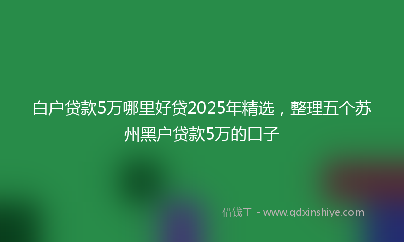 白户贷款5万哪里好贷2025年精选,整理五个苏州黑户贷款5万的口子