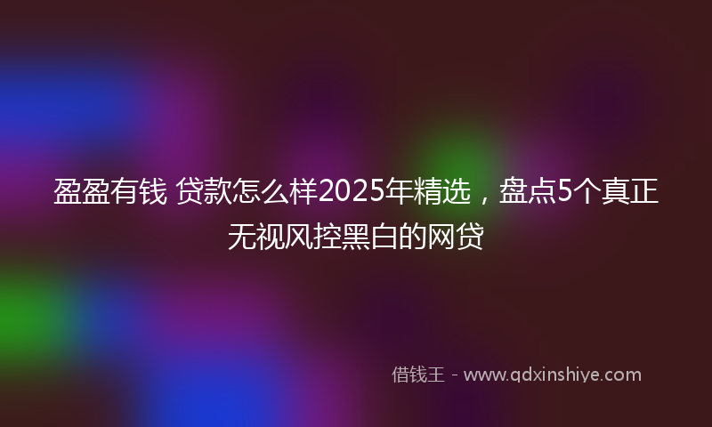 盈盈有钱 贷款怎么样2025年精选，盘点5个真正无视风控黑白的网贷