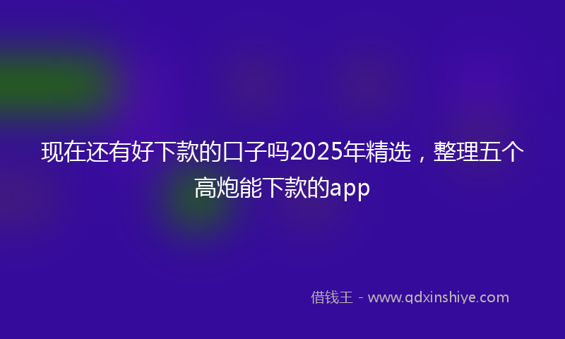 现在还有好下款的口子吗2025年精选，整理五个高炮能下款的app