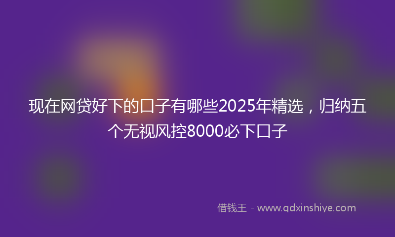 现在网贷好下的口子有哪些2025年精选，归纳五个无视风控8000必下口子