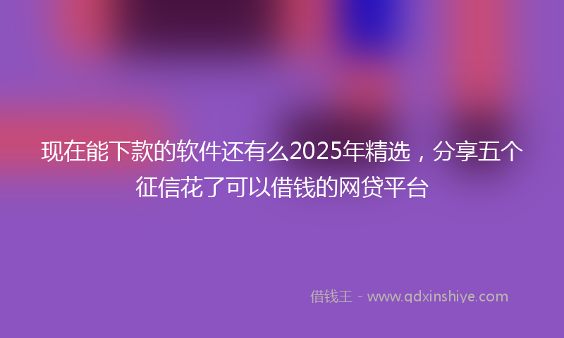 现在能下款的软件还有么2025年精选，分享五个征信花了可以借钱的网贷平台