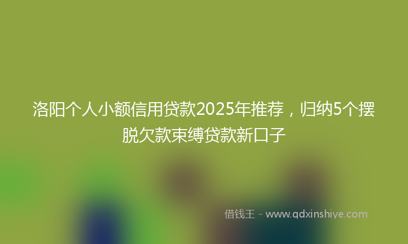 洛阳个人小额信用贷款2025年推荐，归纳5个摆脱欠款束缚贷款新口子