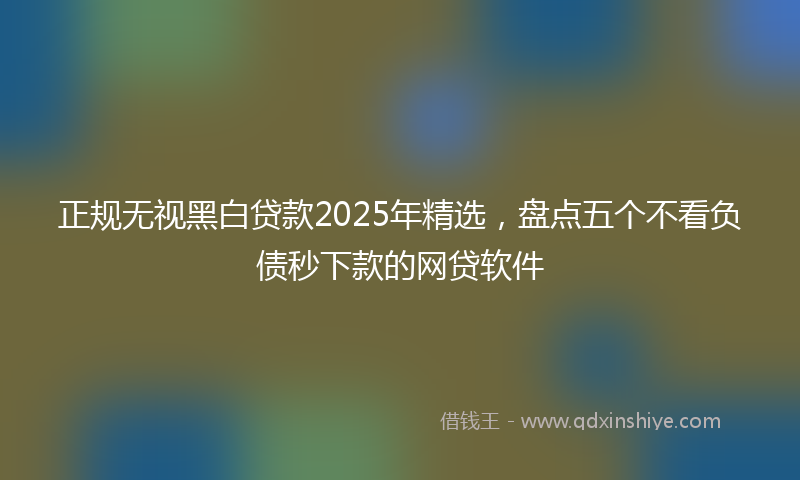 正规无视黑白贷款2025年精选，盘点五个不看负债秒下款的网贷软件