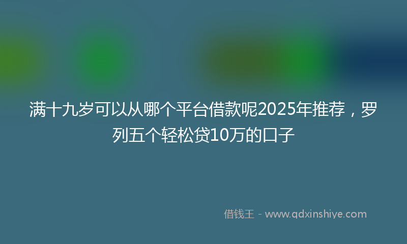 满十九岁可以从哪个平台借款呢2025年推荐，罗列五个轻松贷10万的口子