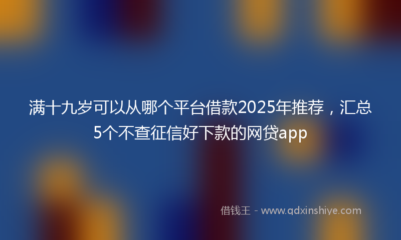 满十九岁可以从哪个平台借款2025年推荐，汇总5个不查征信好下款的网贷app