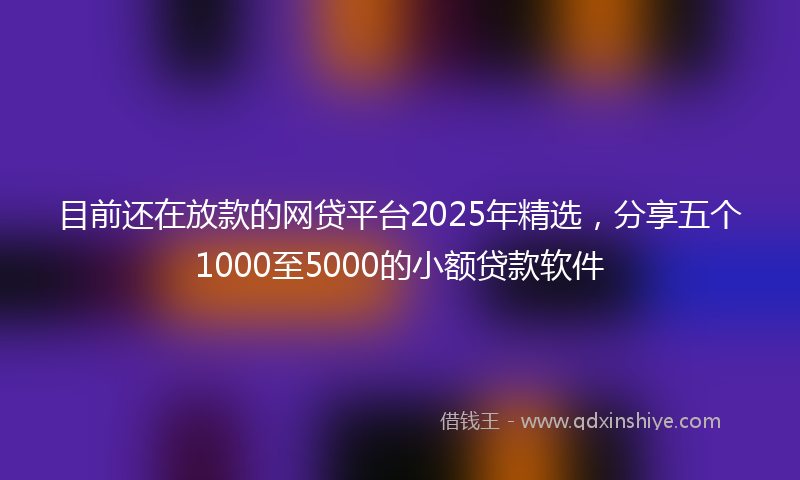 目前还在放款的网贷平台2025年精选，分享五个1000至5000的小额贷款软件