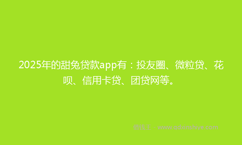 2025年的甜兔贷款app有：投友圈、微粒贷、花呗、信用卡贷、团贷网等。
