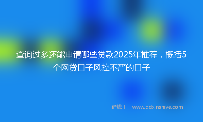 查询过多还能申请哪些贷款2025年推荐，概括5个网贷口子风控不严的口子