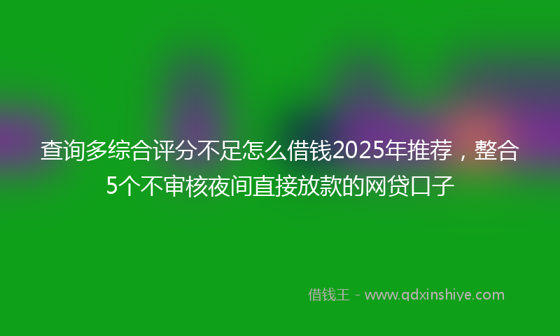 查询多综合评分不足怎么借钱2025年推荐，整合5个不审核夜间直接放款的网贷口子