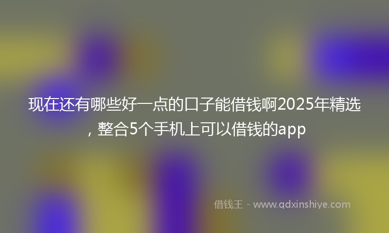 现在还有哪些好一点的口子能借钱啊2025年精选，整合5个手机上可以借钱的app