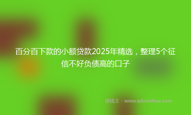 百分百下款的小额贷款2025年精选，整理5个征信不好负债高的口子