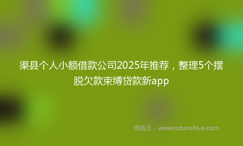渠县个人小额借款公司2025年推荐，整理5个摆脱欠款束缚贷款新app