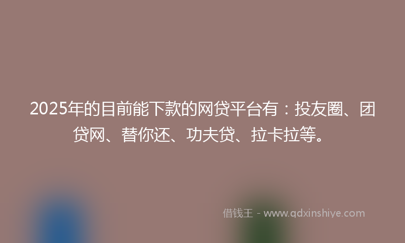 2025年的目前能下款的网贷平台有：投友圈、团贷网、替你还、功夫贷、拉卡拉等。