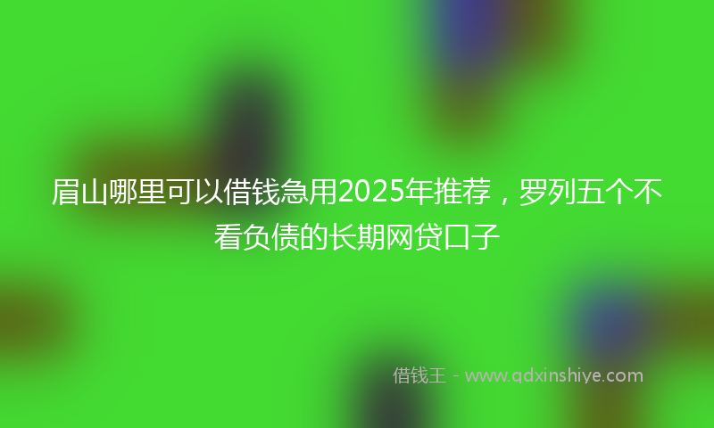 眉山哪里可以借钱急用2025年推荐，罗列五个不看负债的长期网贷口子
