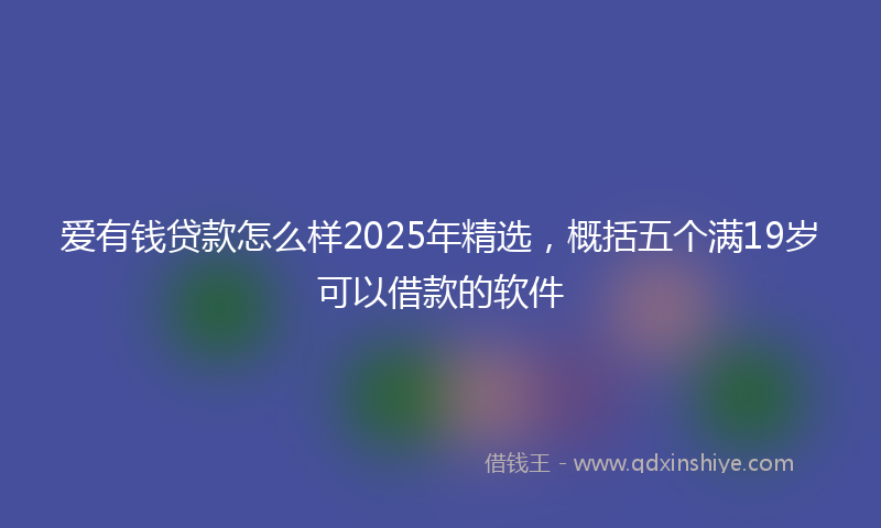爱有钱贷款怎么样2025年精选，概括五个满19岁可以借款的软件