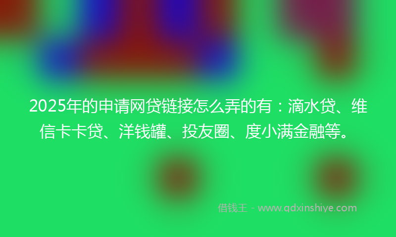 2025年的申请网贷链接怎么弄的有：滴水贷、维信卡卡贷、洋钱罐、投友圈、度小满金融等。