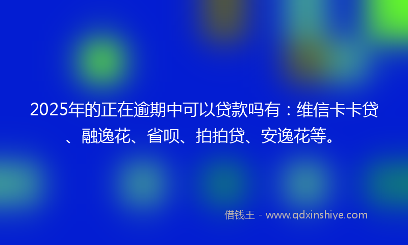 2025年的正在逾期中可以贷款吗有：维信卡卡贷、融逸花、省呗、拍拍贷、安逸花等。