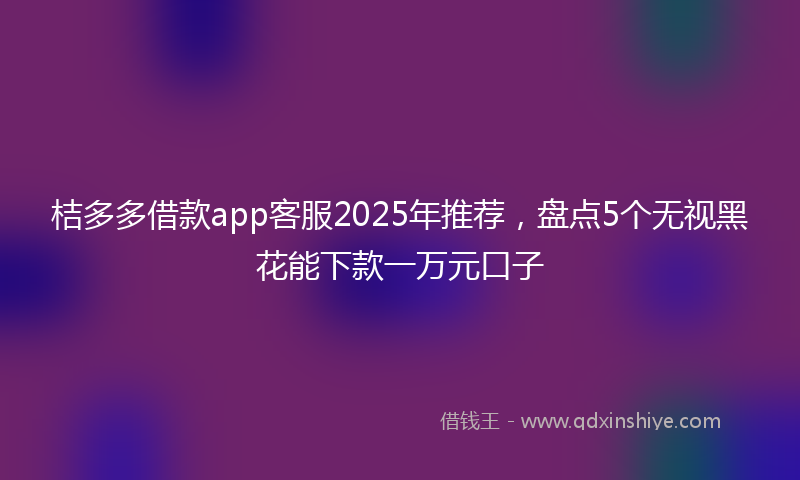 桔多多借款app客服2025年推荐，盘点5个无视黑花能下款一万元口子