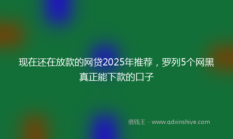现在还在放款的网贷2025年推荐，罗列5个网黑真正能下款的口子