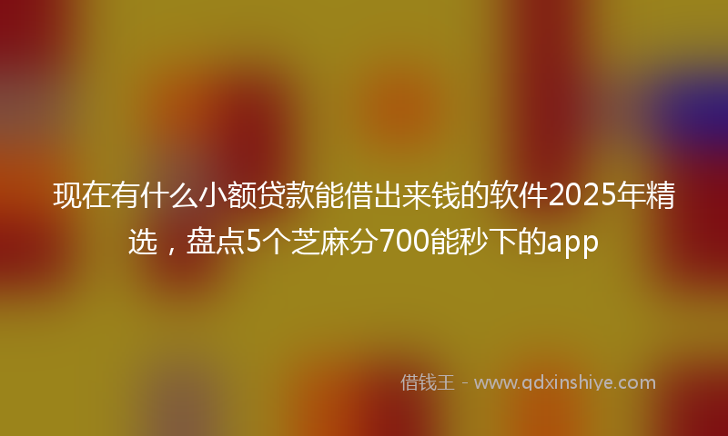 现在有什么小额贷款能借出来钱的软件2025年精选，盘点5个芝麻分700能秒下的app