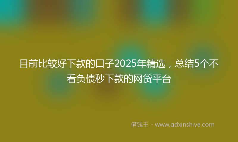 目前比较好下款的口子2025年精选，总结5个不看负债秒下款的网贷平台