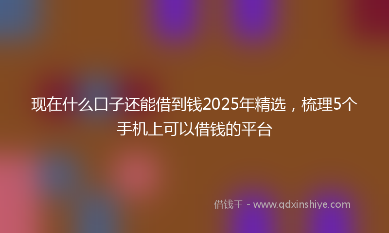 现在什么口子还能借到钱2025年精选，梳理5个手机上可以借钱的平台