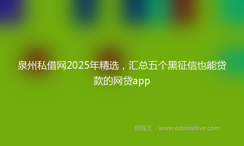 泉州私借网2025年精选，汇总五个黑征信也能贷款的网贷app