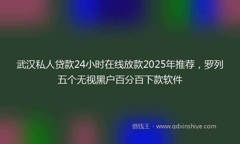 武汉私人贷款24小时在线放款2025年推荐，罗列五个无视黑户百分百下款软件