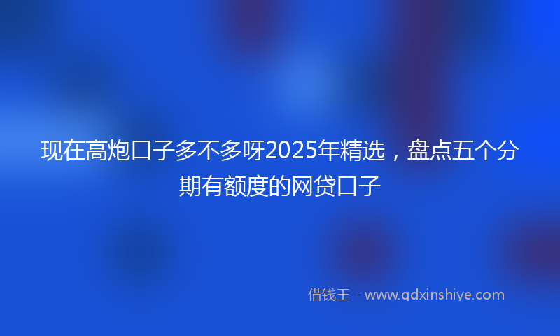 现在高炮口子多不多呀2025年精选，盘点五个分期有额度的网贷口子