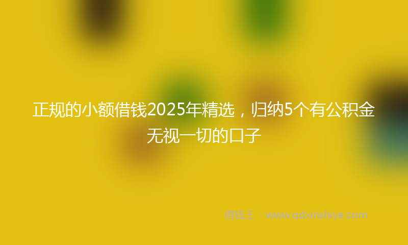 正规的小额借钱2025年精选，归纳5个有公积金无视一切的口子