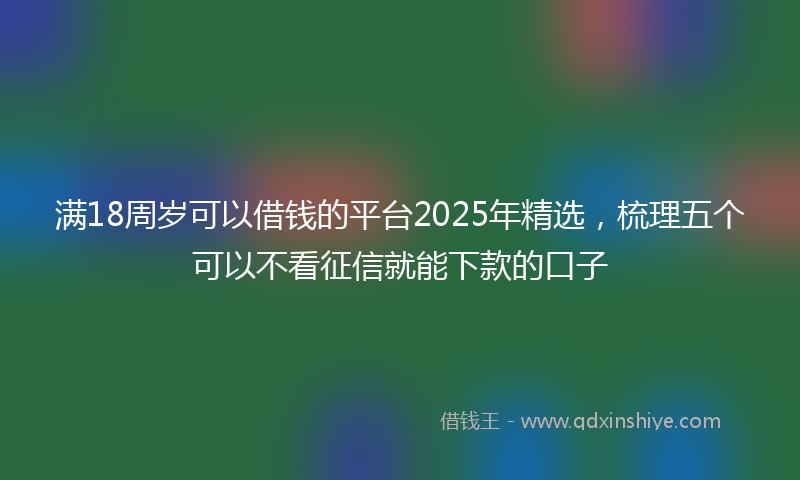 满18周岁可以借钱的平台2025年精选，梳理五个可以不看征信就能下款的口子