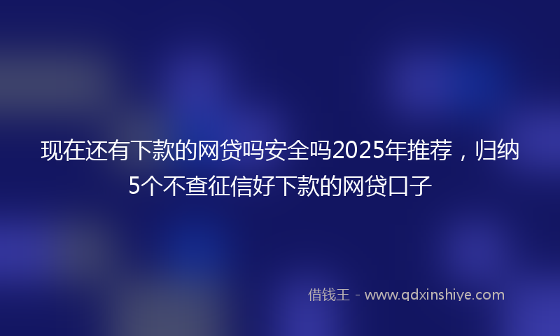 现在还有下款的网贷吗安全吗2025年推荐，归纳5个不查征信好下款的网贷口子