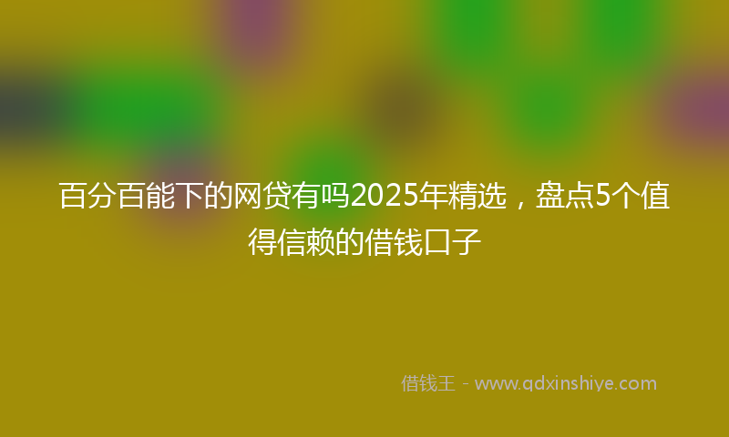 百分百能下的网贷有吗2025年精选，盘点5个值得信赖的借钱口子