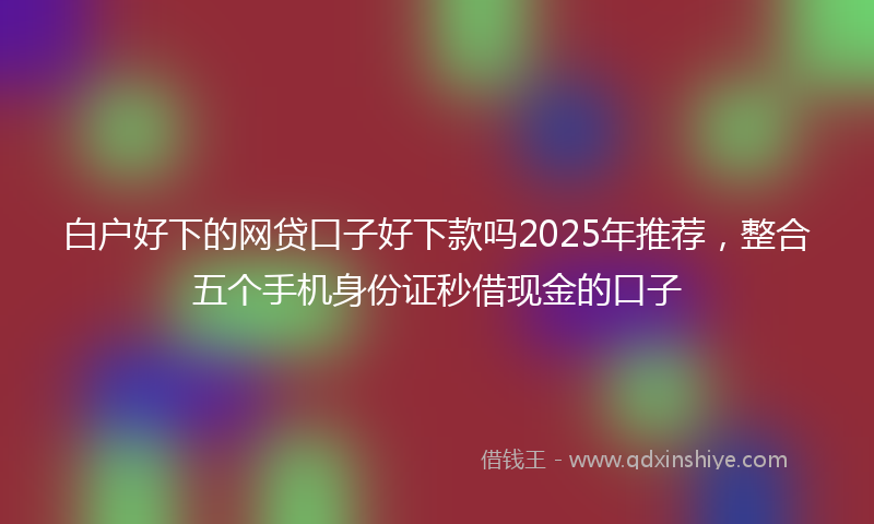 白户好下的网贷口子好下款吗2025年推荐，整合五个手机身份证秒借现金的口子