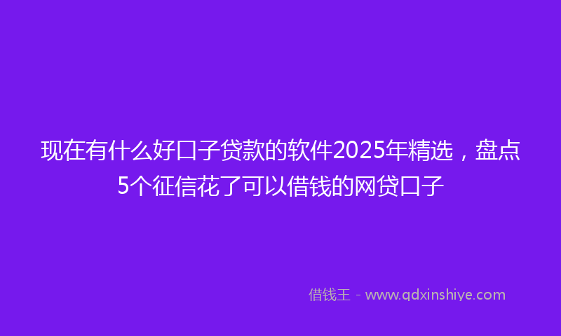 现在有什么好口子贷款的软件2025年精选，盘点5个征信花了可以借钱的网贷口子