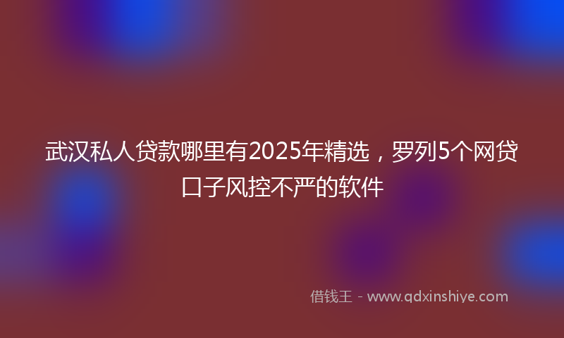 武汉私人贷款哪里有2025年精选，罗列5个网贷口子风控不严的软件