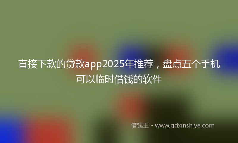 直接下款的贷款app2025年推荐，盘点五个手机可以临时借钱的软件