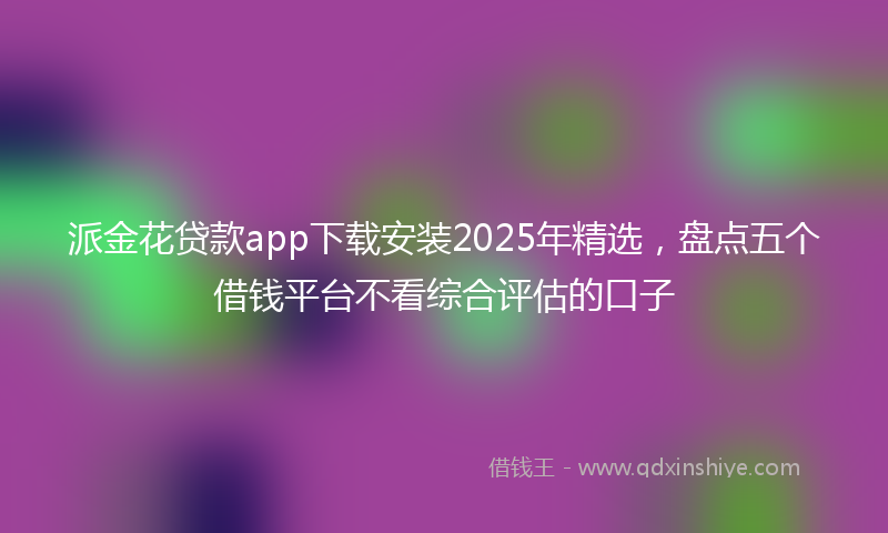 派金花贷款app下载安装2025年精选，盘点五个借钱平台不看综合评估的口子