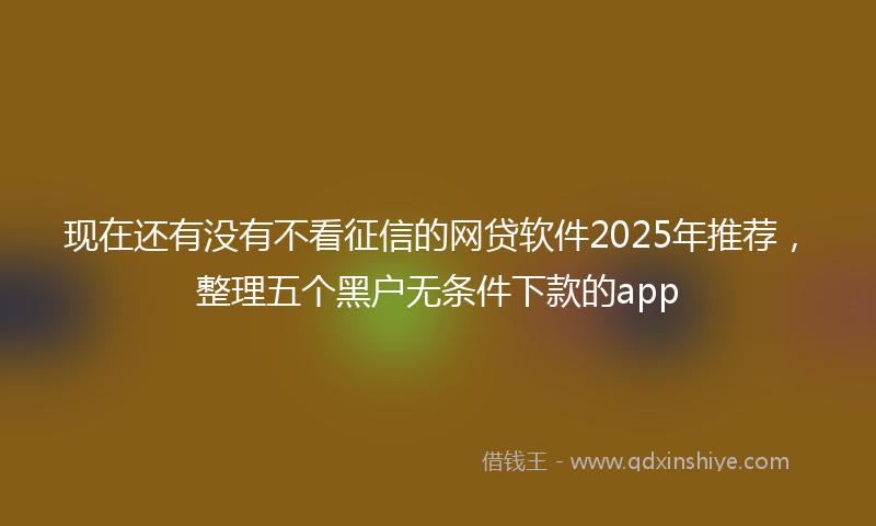 现在还有没有不看征信的网贷软件2025年推荐，整理五个黑户无条件下款的app