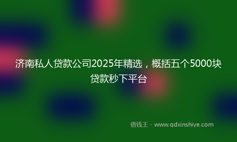 济南私人贷款公司2025年精选，概括五个5000块贷款秒下平台