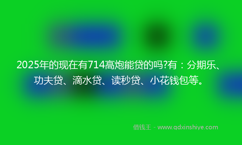 2025年的现在有714高炮能贷的吗?有：分期乐、功夫贷、滴水贷、读秒贷、小花钱包等。