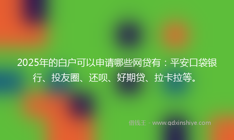 2025年的白户可以申请哪些网贷有：平安口袋银行、投友圈、还呗、好期贷、拉卡拉等。