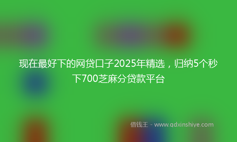 现在最好下的网贷口子2025年精选，归纳5个秒下700芝麻分贷款平台