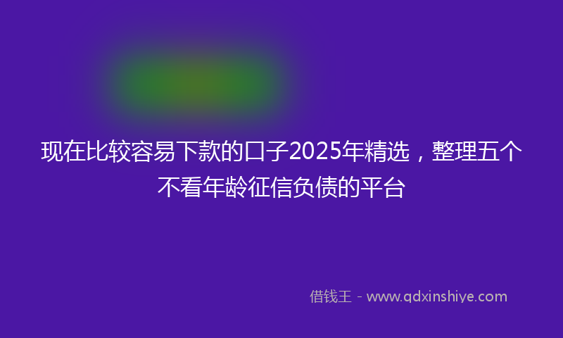 现在比较容易下款的口子2025年精选，整理五个不看年龄征信负债的平台