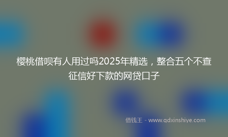 樱桃借呗有人用过吗2025年精选，整合五个不查征信好下款的网贷口子