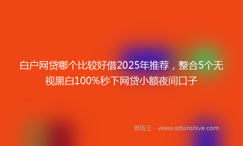 白户网贷哪个比较好借2025年推荐，整合5个无视黑白100%秒下网贷小额夜间口子