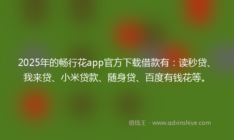2025年的畅行花app官方下载借款有：读秒贷、我来贷、小米贷款、随身贷、百度有钱花等。