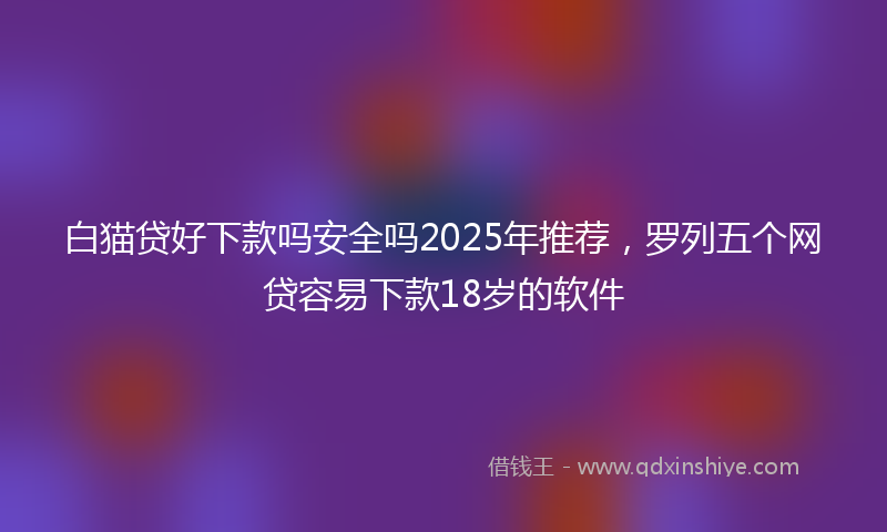 白猫贷好下款吗安全吗2025年推荐，罗列五个网贷容易下款18岁的软件