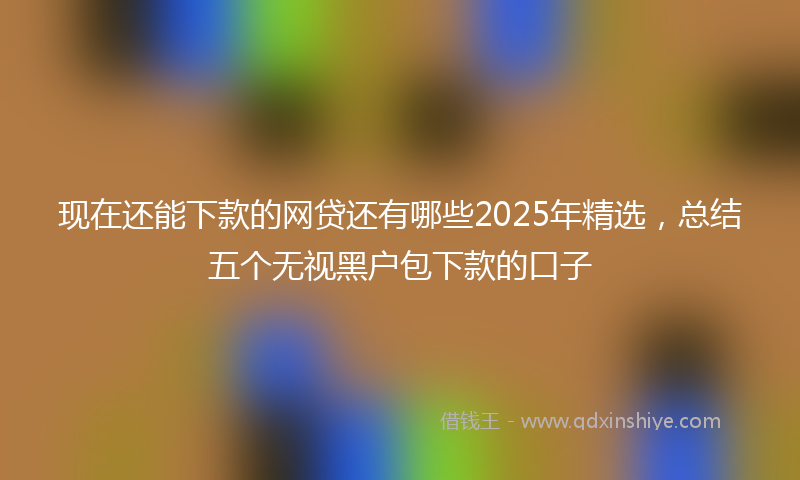 现在还能下款的网贷还有哪些2025年精选，总结五个无视黑户包下款的口子